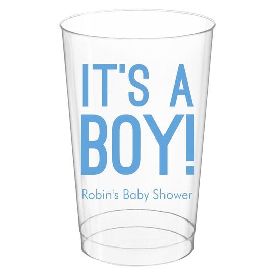 It's A Boy Clear Plastic Cups